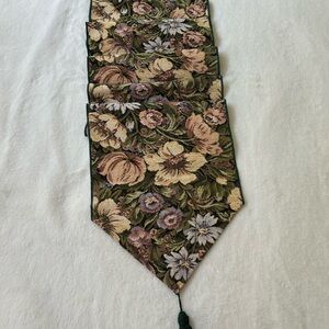 Floral Tapestry Table Runner with Tassel